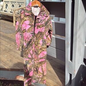 Pink and Brown Camouflage zip jumpsuit